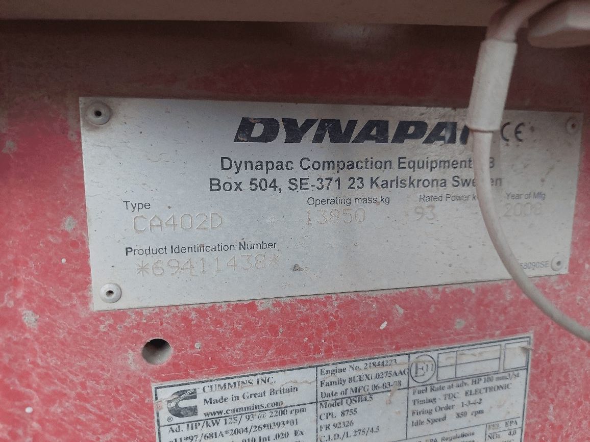 Compacteur monocylindre DYNAPAC CA402D